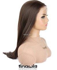 تصویر کلاه گیس زنانه کد FLORA75-8 موی مصنوعی رنگ قهوه ای نچرال 