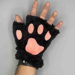 تصویر دستکش پنجه گربه مشکی 