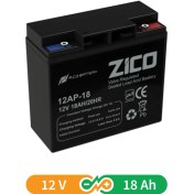 تصویر باتری یو پی اس 18 آمپر زیکو - 12 ولت 