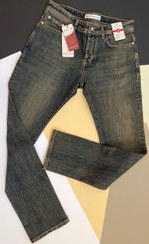 تصویر شلوار لی مردانه راسته Mini - 3 Men’s Stretch Denim Jeans – Sport Style, Straight Cut Mini Model, Navy Cream