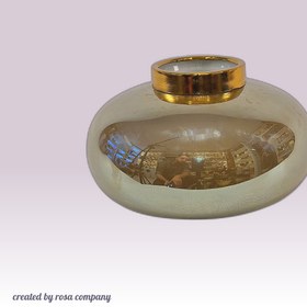 تصویر گلدان شیشه ای رومیزی شفاف 