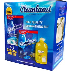 تصویر پک شست و شوی ماشین ظرفشویی کلین لند مجموعه 3 عددی ا Clean Land Dishwashing Pack Clean Land Dishwashing Pack