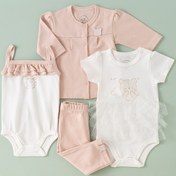 تصویر ست ۱۳ تکه نیلی طرح خرس صورتی nili