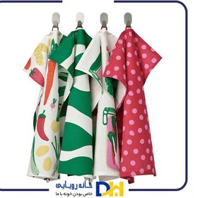 تصویر ست 4 عددی دستمال آشپزخانه ایکیا مدل Tabberas TABBERAS Tea Towel