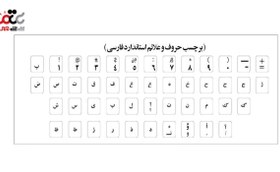 تصویر برچسب حروف فارسی کیبورد رنگ مشکی متفرقه