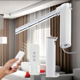 تصویر موتور و ریل پرده کنار رو برقی - به دلخواه مشتری Electric side curtain motor