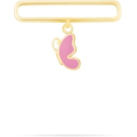 تصویر آویز Apple Watch بال پروانک با میناکاری صورتی 