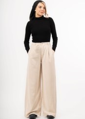 تصویر شلوار بگ سیلک زنانه استخوانی مدل 0001403 