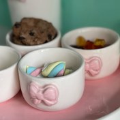 تصویر پیاله اردوخوری مزه خوری پاپیون جنس سرامیک دستساز 