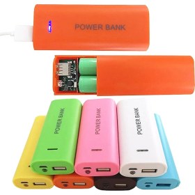 تصویر قاب پاوربانک ۲ باتری ۱۸۶۵۰ با خروجی USB ۵V ۱A و چراغ‌قوه LED رنگ مشکی 