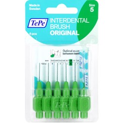 تصویر مسواک بین دندانی اورجینال سایز ۵ تپه | ۶ عدد |تمیزکننده فواصل بین دندانی Tepel Interdental Brush Origina Size 5 - 6 Pcs