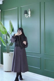 تصویر مانتو سوییت طوسی ۲۹۶ 