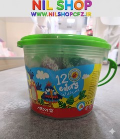 تصویر خمیر بازی سطلی 12 رنگ 
