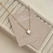 تصویر گردنبند ونکلیف مدل N5067 با آویز مشکی و آبکاری طلایی 