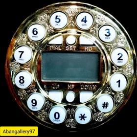 تصویر تلفن ایستاده چوبی نگین 