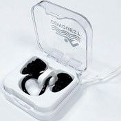 تصویر گوشگیر و دماغگیر شنا مشکی رنگ با بند دور گوش کانکوئست ( Qonquest ) 