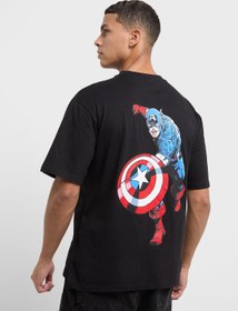 تصویر تیشرت مردانه آستین‌کوتاه با یقه گرد سایز بزرگ برند marvel Mens Over Size Crew Neck