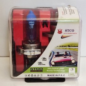 تصویر لامپ هالوژن مدل H4 رنگ یخی STCO 10090w(پس کرایه) 