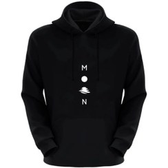 تصویر هودی مردانه تو کرک مناسب سرما مدل ابر و ماه وستاره رنگ مشکی کد NOC20 