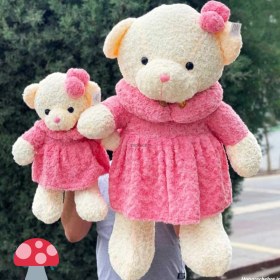 تصویر عروسک خرس گل رز 