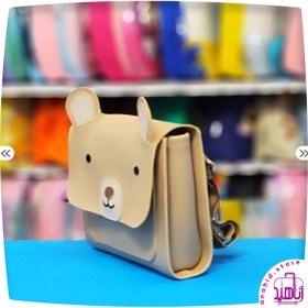 تصویر کوله چرمی کودک | کوله‌پشتی فانتزی بچه‌گانه کوچک با طرح تدی - تدی Children's leather bag Children's fantasy backpack with animal design