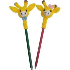 تصویر مجموعه عروسک بافتنی سرمدادی زرافه 