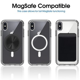 تصویر قاب شیشه ای شفاف Iphone X قابلیت شارژ با مگ سیف Clear Case with MagSafe Iphone X Clear Case with MagSafe