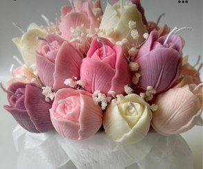 تصویر باکس شمع لاله صورتی یاسی 