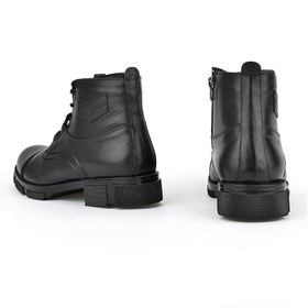 تصویر نیم بوت مردانه چرم طبیعی زییا مدل S000387049 رنگ مشکی 