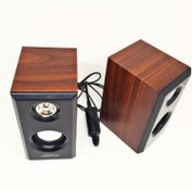تصویر اسپیکر دسکتاپ چوبی Lerfy D092 بلندگوی رومیزی با بیس قدرتمند 