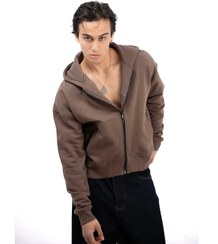 تصویر سویشرت دورس باکسی گرم بالا مردانه | قهوه ای موکا 