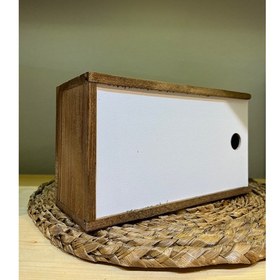 تصویر جای دستمال کاغذی کشویی چوبی 300 برگ - روشن Wooden napkin holder