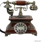 تصویر تلفن رومیزی با سیم قهوه ای مدل 1109 