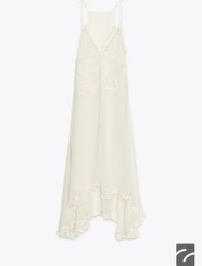 تصویر پیراهن میدی زنانه با یقه V و مروارید از برند زارا (زنانه) 