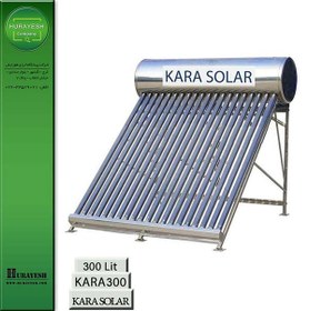 تصویر آبگرمکن خورشیدی 300 لیتری کویل دار هوشمند 20 شیشه برند KARA SOLAR 
