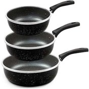 تصویر سرویس تابه 3 پارچه تک دسته گرانیتی MKj اکونومی 