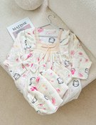 تصویر ست حوله ای یقه گیپور طرح کیتی 