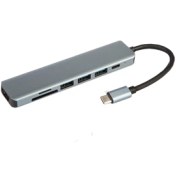 تصویر هاب ۷ پورت تایپ سی رویال مدل RHC-2120 