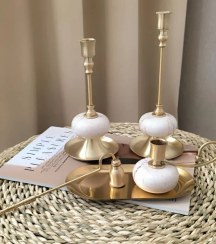 تصویر شمعدان برنجی فلورانس سنگی 