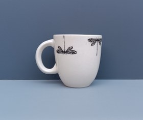 تصویر ماگ طرح سنجاقک مدل خمره ای