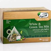 تصویر دمنوش گیاهی چای سبز و سفید مهرگیاه 