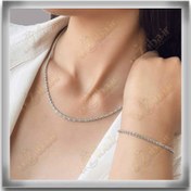 تصویر ست جواهرات خاویاری رنگ نقره ای 