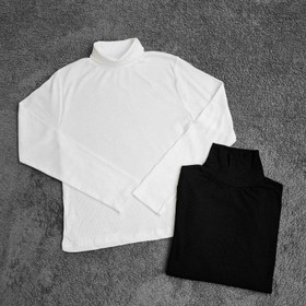 تصویر بلوز یقه اسکی کبریتی آستین بلند زنانه Women's long-sleeved turtleneck blouse