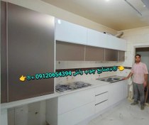 تصویر کابینت هایگلس پله ای رنگ سفید استیل پاکچوب کابینت مهدوی 09120654394 (صنایع چوبی راش rash1818.ir) قیمت محصول بصورت سفارشی 1متر پایین 1متر بالا محاسبه میشود