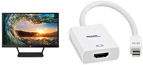 تصویر HP Pavilion 21.5 اینچ IPS LED HDMI VGA مانیتور و AmazonBasics Mini DisplayPort (Thunderbolt) به HDMI Adapter Bundle 