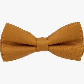 تصویر پاپیون خردلی ساده پلی استر 