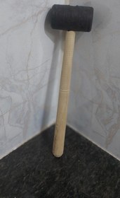 تصویر چکش لاستیکی دسته چوبی کوچک Small wooden handle rubber hammer