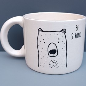 تصویر ماگ طرح خرس مدل استوانه ای کوتاه