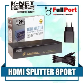 تصویر اسپلیتر 8 پورت HDMI کی نت پلاس مدل KPS648 K-net Plus 8 Port HDMI Splitter KPS648