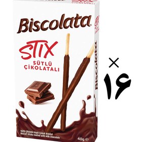تصویر چوب شکلاتی استیکس بیسکولاتا 16 عددی Biscolata Stix 